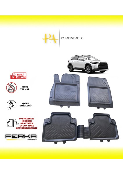 Toyota Corolla Cross 2020 ve Üstü Uyarlanabilir Universal Havuzlu Paspas