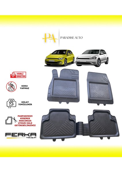 Volkswagen Golf 8-9 2020 ve Üstü Uyarlanabilir Universal Havuzlu Paspas