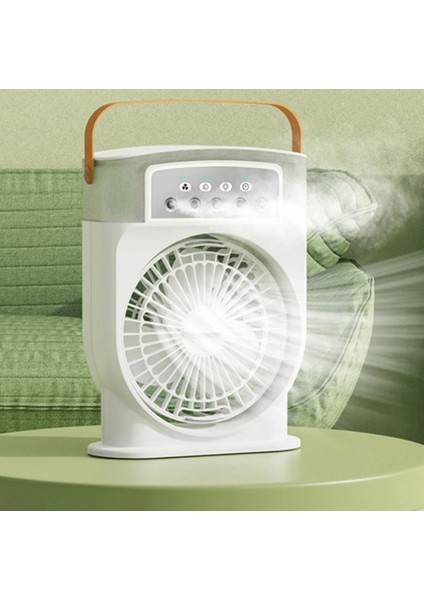 Taşınabilir Mini Fan ve Nemlendirici, Şarjlı, Soğutucu, 600ML, Beyaz Renk