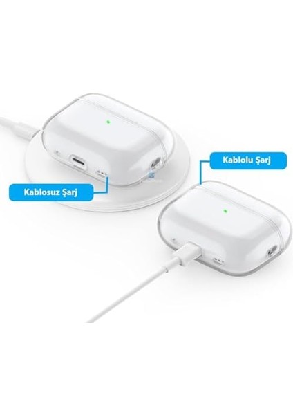 Airpods 3 Nesil Için Kılıf Içi Süet Darbelere Dayanıklı Parmak Izi Karşıtı Magsafe Şarj ile Uyumlu Apple Airpods 3 Nesil Uyumlu Kılıf (Şeffaf)