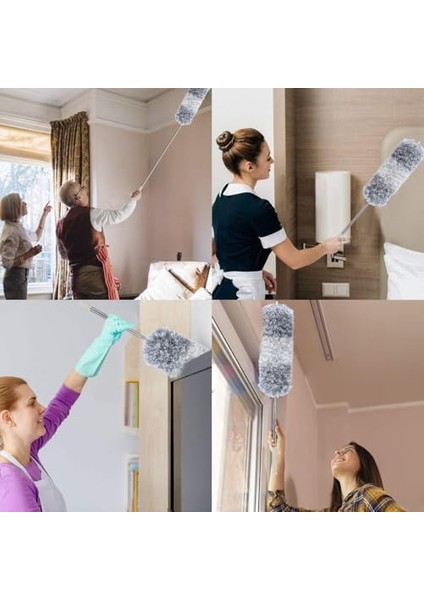 Home 240 cm Teleskopik Uzatılabilir Mikrofiber Yumuşak Başlıklı Toz Alma Fırçası Toz Püskülü Bükülebilir Dip Köşe Başlık,boşluk Temizleme ve Toz Almak Için Uzayabilir Fırça modelleri