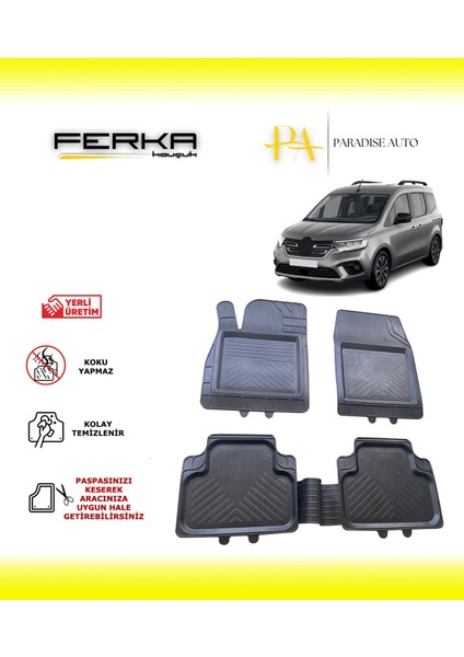 Renault Kangoo 2023 ve Üstü Uyarlanabilir Universal Havuzlu Paspas