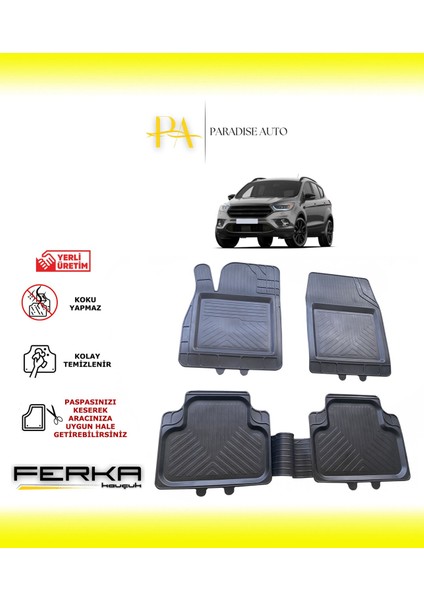 Ford Kuga 1 2008-2012 Uyarlanabilir Universal Havuzlu Paspas