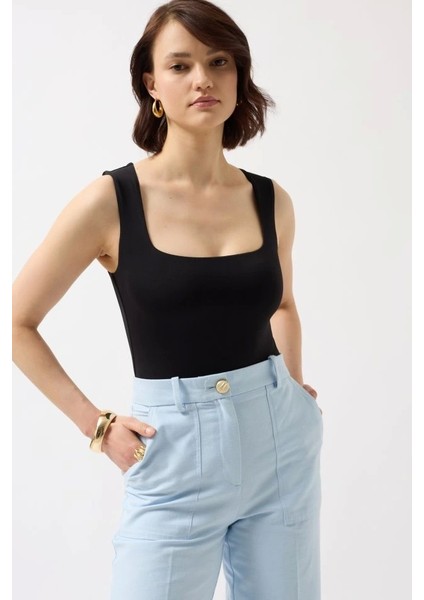 Kare Yaka Kalın Askılı Bodysuit modelleri