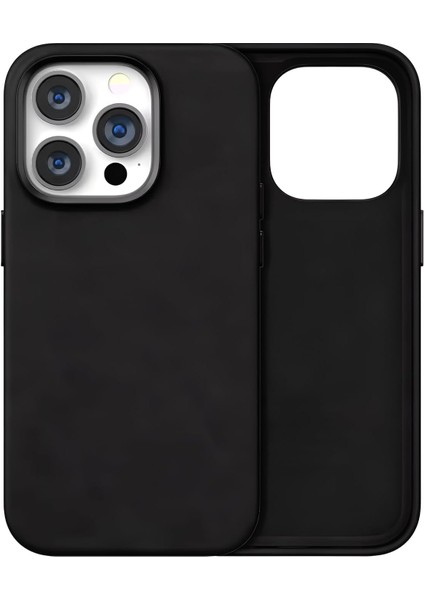 Iphone 13 ve Iphone 14 Için Fabric Serisi Hybrid Nano Mikro Dokuma Premium Kılıf Metal Lens Çerçeveli ve Metal Tuş Takımlı Şık Görünüm Kılıf (Siyah, Iphone 13-14)