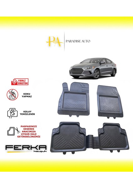 Hyundai Elantra 6 2015-2020 Uyarlanabilir Universal Havuzlu Paspas