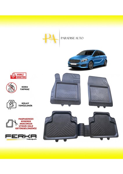 Mercedes B Serisi W246 2013-2018 Uyarlanabilir Universal Havuzlu Paspas