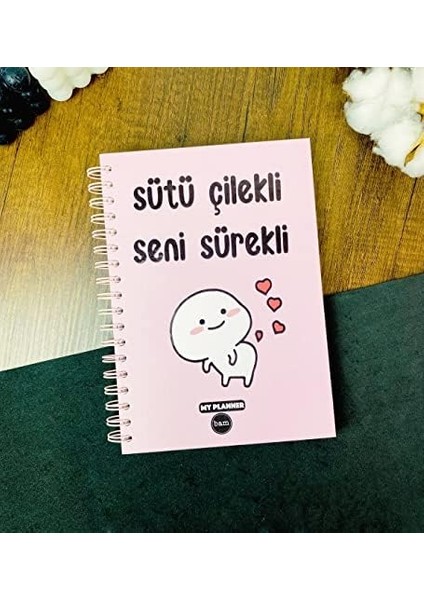 Çilekli Seni Sürekli Tasarımlı Konuşan Ajanda