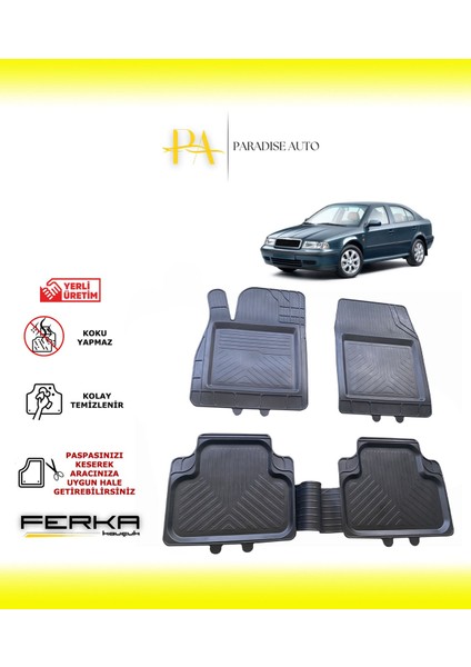 Skoda Octavia 1 1996-2004 Uyarlanabilir Universal Havuzlu Paspas