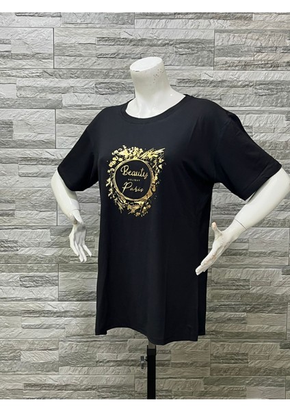 Büyük Beden Yeni Sezon Rahat Konfor Modeli Baskılı Kısa Kollu Penye T-Shirt fiyatları