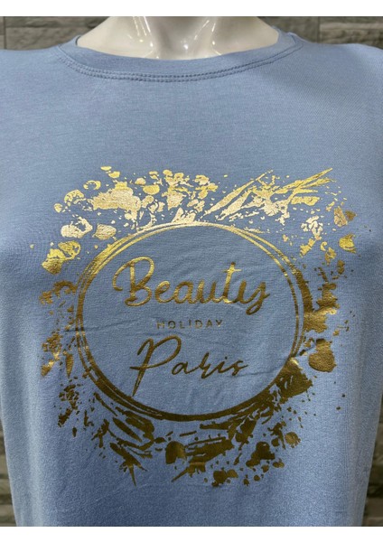 Büyük Beden Yeni Sezon Rahat Konfor Modeli Baskılı Kısa Kollu Penye T-Shirt fiyatları