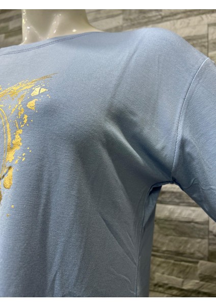 Büyük Beden Yeni Sezon Rahat Konfor Modeli Baskılı Kısa Kollu Penye T-Shirt fırsatları