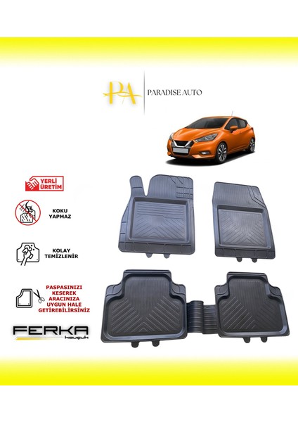 Nissan Micra (K14) 2016 ve Üstü Uyarlanabilir Universal Havuzlu Paspas