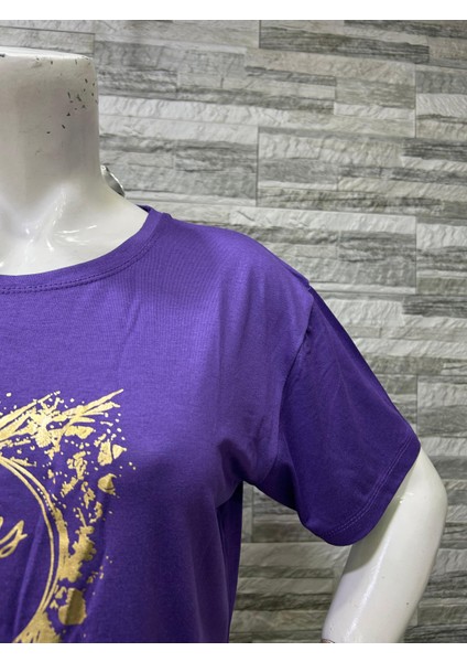 Büyük Beden Yeni Sezon Rahat Konfor Modeli Baskılı Kısa Kollu Penye T-Shirt fırsatları