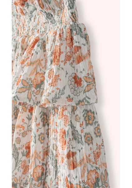 Kız Çocuk Desenli Ekru Etek modelleri