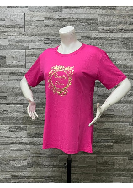 Büyük Beden Yeni Sezon Rahat Konfor Modeli Baskılı Kısa Kollu Penye T-Shirt fiyatları