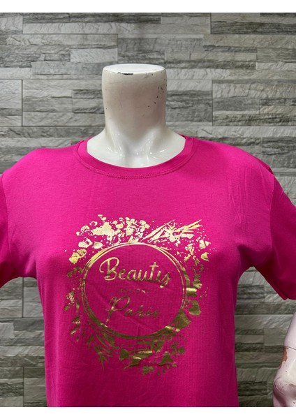 Büyük Beden Yeni Sezon Rahat Konfor Modeli Baskılı Kısa Kollu Penye T-Shirt fırsatları