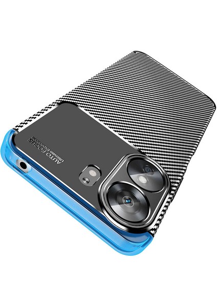 Xiaomi Poco C65 Kılıf Kamera Korumalı Karbon Desenli Lux Negro Silikon - Siyah + Tam Kaplayan Ekran Koruyucu fırsatları