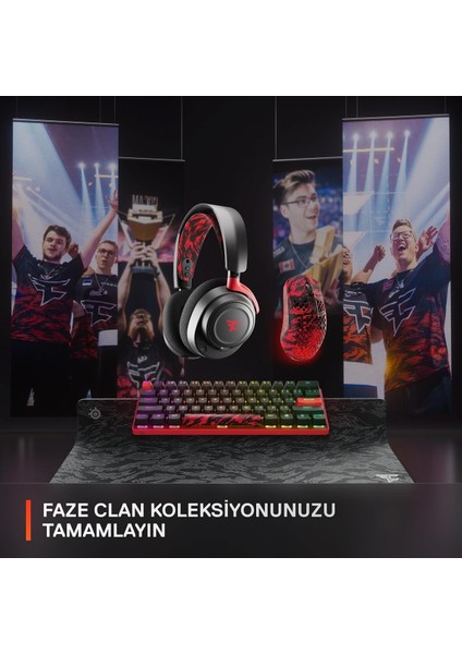 Arctis Nova 7 Faze Clan Edition Kablosuz Mikrofonlu Kulak Üstü Oyuncu Kulaklığı