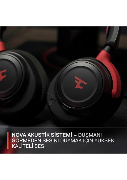 Arctis Nova 7 Faze Clan Edition Kablosuz Mikrofonlu Kulak Üstü Oyuncu Kulaklığı