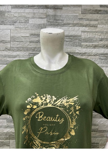 Büyük Beden Yeni Sezon Rahat Konfor Modeli Baskılı Kısa Kollu Penye T-Shirt fiyatları
