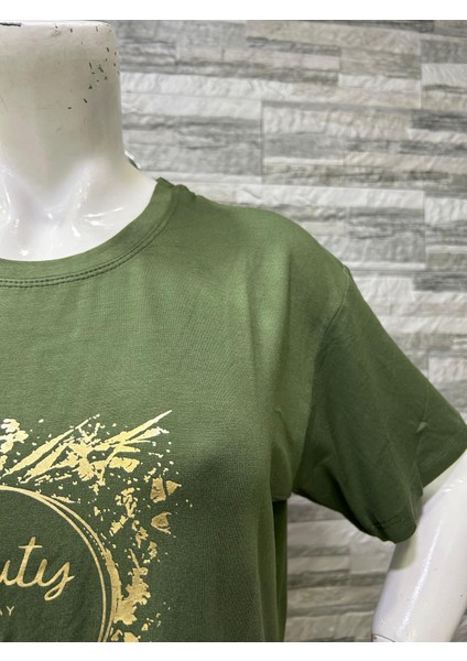 Büyük Beden Yeni Sezon Rahat Konfor Modeli Baskılı Kısa Kollu Penye T-Shirt fırsatları