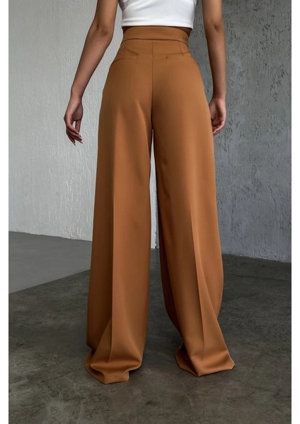 Üç Düğme Detayli Palazzo Pantolon fiyatları