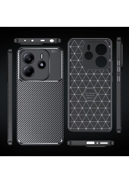 Xiaomi Redmi Note 14 4g Kılıf Kamera Korumalı Karbon Desenli Lux Negro Silikon - Siyah + Tam Kaplayan Ekran Koruyucu indirimleri