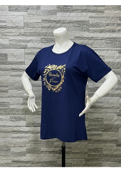 Büyük Beden Yeni Sezon Rahat Konfor Modeli Baskılı Kısa Kollu Penye T-Shirt fiyatları
