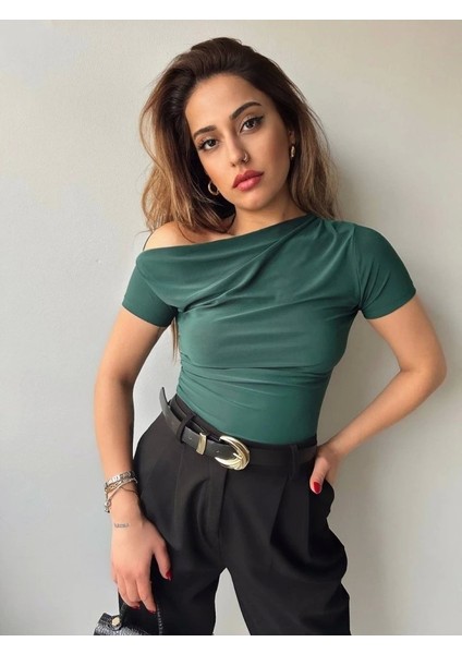 Kadın Sandy Kumaş Düşük Omuz Bluz fiyatları