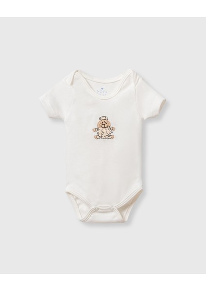 Kuzu Nakış Detaylı % 100 Pamuk Kumaşlı Zıbın