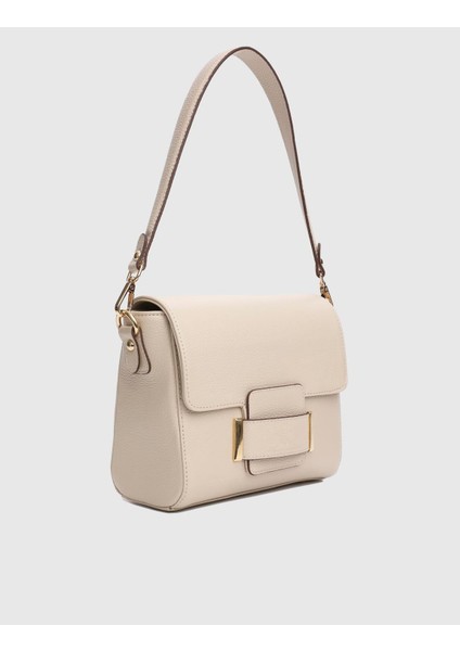 Sofie Floter Deri Bej Kadın Omuz Çantası