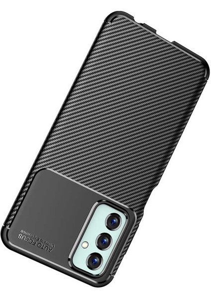 Galaxy A23 Kılıf Kamera Korumalı Karbon Desenli Lux Negro Silikon - Siyah + Tam Kaplayan Ekran Koruyucu
