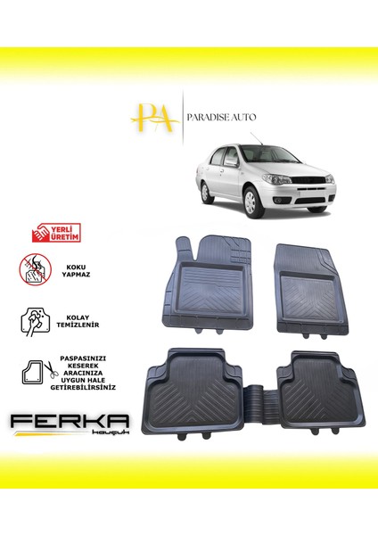 Fiat Albea 2002-2012 Uyarlanabilir Universal Havuzlu Paspas