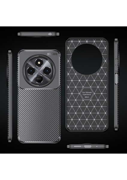 Xiaomi Redmi 14C 4g Kılıf Kamera Korumalı Karbon Desenli Lux Negro Silikon - Siyah + Tam Kaplayan Ekran Koruyucu modelleri