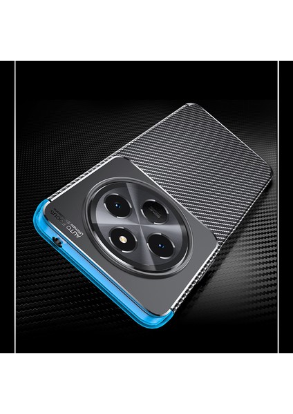 Xiaomi Redmi 14C 4g Kılıf Kamera Korumalı Karbon Desenli Lux Negro Silikon - Siyah + Tam Kaplayan Ekran Koruyucu