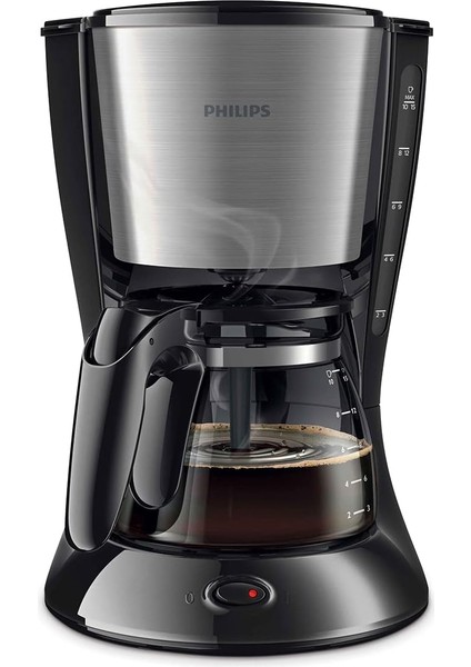 HD7462/20 Kahve Makinesi, Cam Sürahi, 1.2l Kapasite, Makinede Yıkanabilir, 1000 W, Siyah, Metal