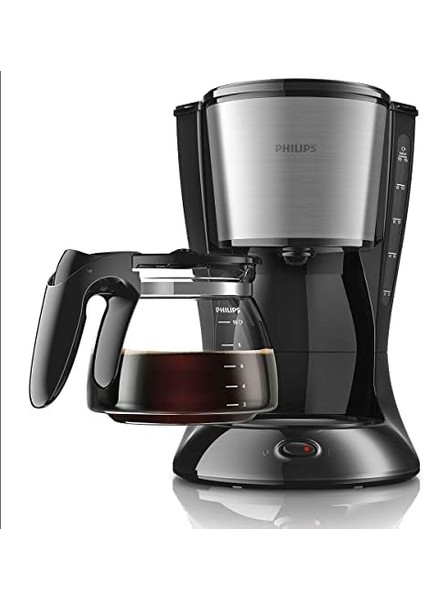HD7462/20 Kahve Makinesi, Cam Sürahi, 1.2l Kapasite, Makinede Yıkanabilir, 1000 W, Siyah, Metal