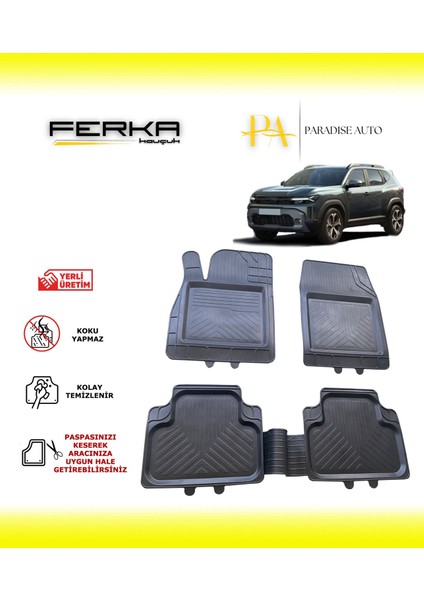 Renault Duster 3 4x4 2024 ve Üstü Uyarlanabilir Universal Havuzlu Paspas