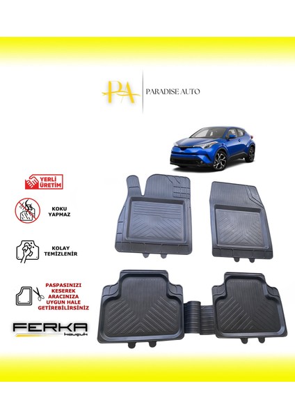 Toyota C-Hr 2016-2023 Uyarlanabilir Universal Havuzlu Paspas