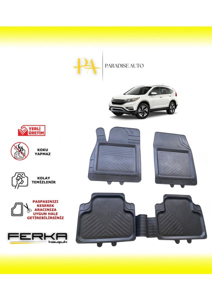 Honda Cr-V 5 2016-2022 Uyarlanabilir Universal Havuzlu Paspas