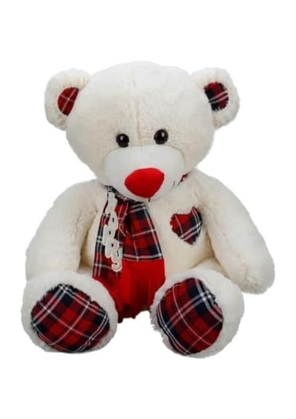 Friends Peluş Ayi Oturan Happy Ekose Atkili 60CM.2R. modelleri