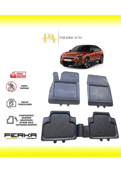 Citroen C4 Suv 2020 ve Üstü Uyarlanabilir Universal Havuzlu Paspas