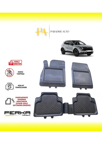 Kia Sportage 5 2021 ve Üstü Uyarlanabilir Universal Havuzlu Paspas
