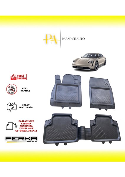 Porsche Taycan 2020 ve Üstü Uyarlanabilir Universal Havuzlu Paspas
