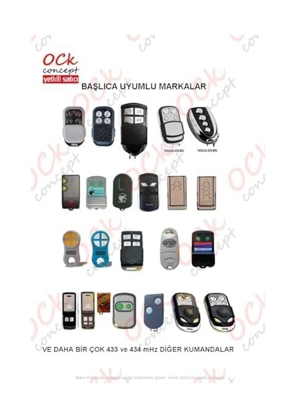 Concept Akıllı Kopyalanabilir Kepenk Kumandası, Garaj Kumandası, Otopark Kumandası, Bariyer Kumandası, Wicom Uk 44 Kumanda modelleri