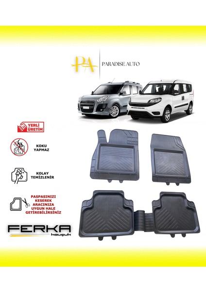 Fiat Doblo 2010-2019 Uyarlanabilir Universal Havuzlu Paspas