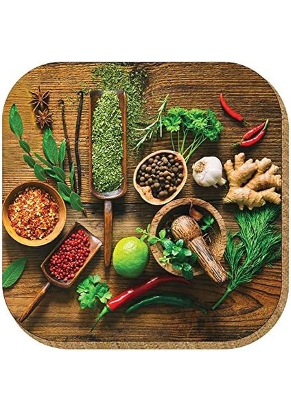 Gift Hediyelik Metal Mantar Tabanlı Be The Spice Of Life Baharat 4&apos;lü Bardak Altlığı Seti