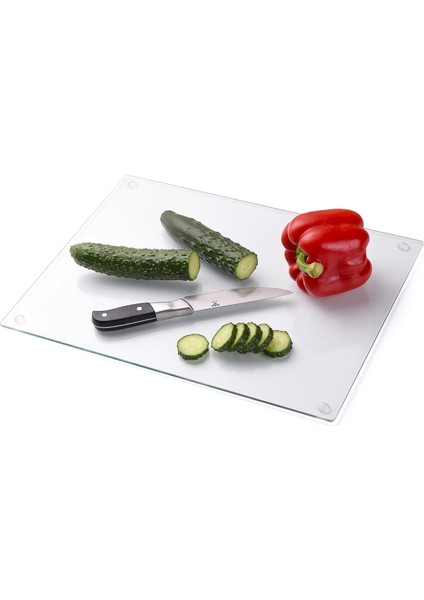 Cam Kesme Tahtası Panosu 25 x 35 Kırılmaya Isıya Çizilmeye Dayanıklı Boya Paleti Sunum Kesim Matı