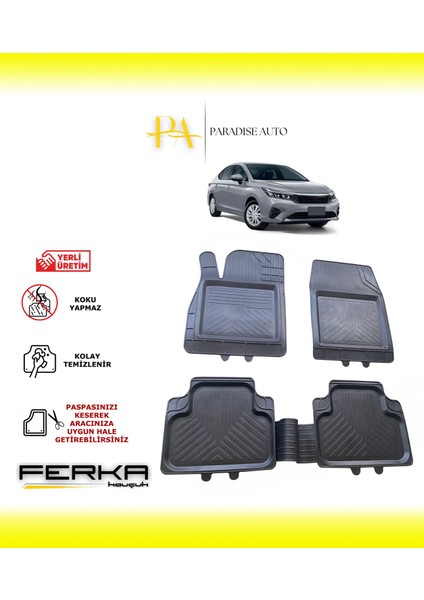 Honda City 7 2019 ve Üstü Uyarlanabilir Universal Havuzlu Paspas